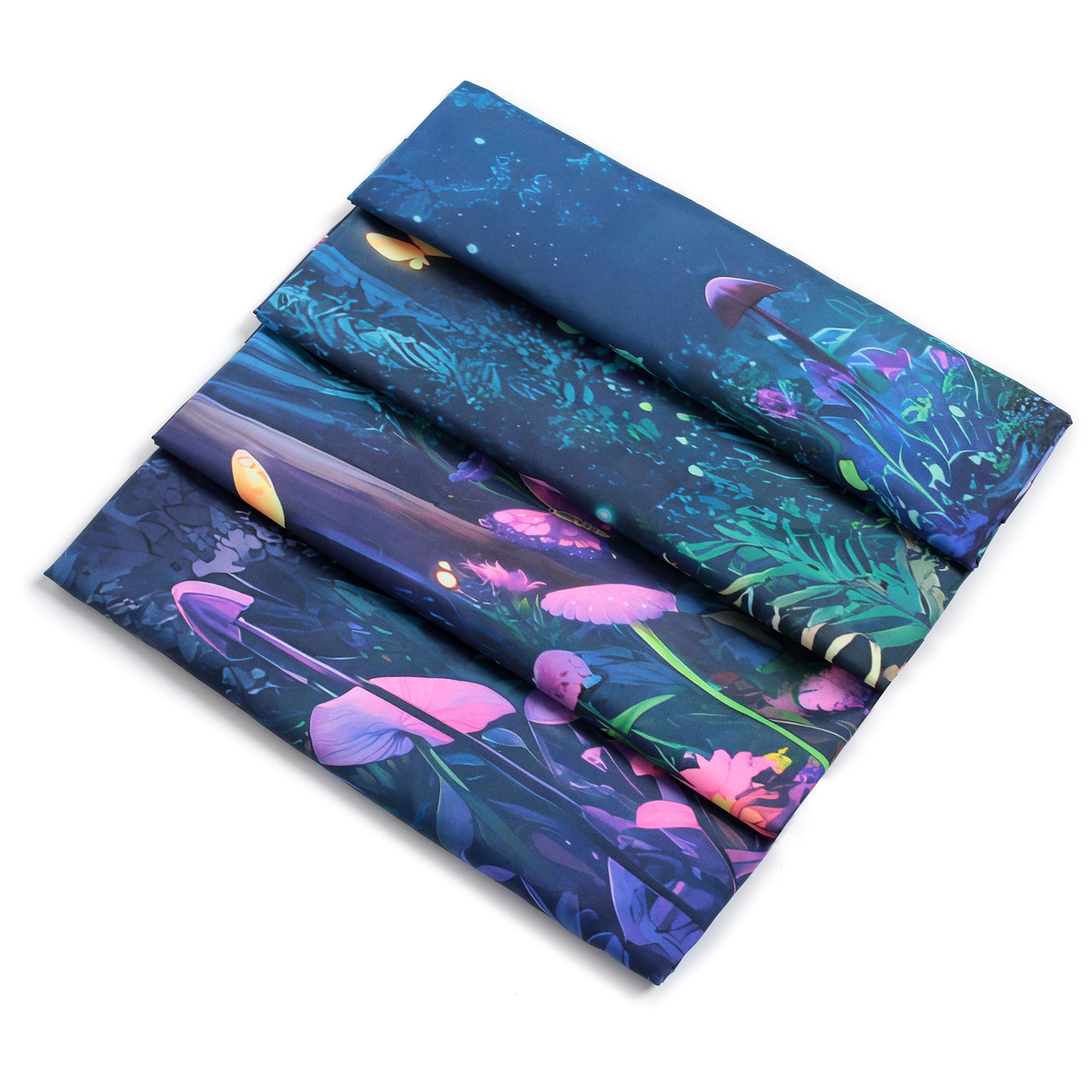 Simpkeely Blacklight Fantasy Mushroom Forest Tapestry - UV Reactive Glow in The Dark Enchanted Nature Wall Hanging, Purple Neon Fairycore Aesthetic Decor for Bedroom & Living Room