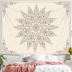 Simpkeely Mandala Floral Tapestry, Aesthetic Flower Bohemian Wall Hanging Decor, Medallion Boho Art Print Tapestries for Bedroom, Living Room