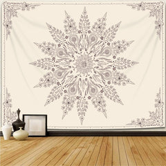 Simpkeely Mandala Floral Tapestry, Aesthetic Flower Bohemian Wall Hanging Decor, Medallion Boho Art Print Tapestries for Bedroom, Living Room