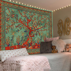 Simpkeely Tree of Life Tapestry, Aesthetic Jungle Tapestry Indian Mandala Tapestry Wall Hanging, Hippie Tie Dye Bohemian Tapestries Wall Art Décor for Bedroom, Living Room