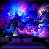 Simpkeely Colorful Clouds Tapestry, Blacklight Sky Universe Nature Abstract Surrealism Sea of Clouds Aesthetic Dream Waves UV Reactive Glowing Wall Hanging for Bedroom, Living Room