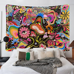 Simpkeely Aesthetic Tapestry Mushroom Eye Tapestry Wall Hanging Floral Tapestry Colorful Hippie Tapestries for Bedroom