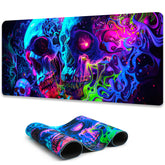 Simpkeely Horror Skull Mouse Pad, Large Waterproof Blacklight Colorful Skeleton Neon Gaming Non-Slip Rubber Base Mousemat, Glow in The Dark Abstract Desk Mat for Office Home