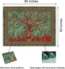 Simpkeely Tree of Life Tapestry, Aesthetic Jungle Tapestry Indian Mandala Tapestry Wall Hanging, Hippie Tie Dye Bohemian Tapestries Wall Art Décor for Bedroom, Living Room