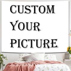 Simpkeely Custom Tapestry Upload Photo, Images, Banners, and Signs Customize for Personalized Decor for Bedroom Living Room