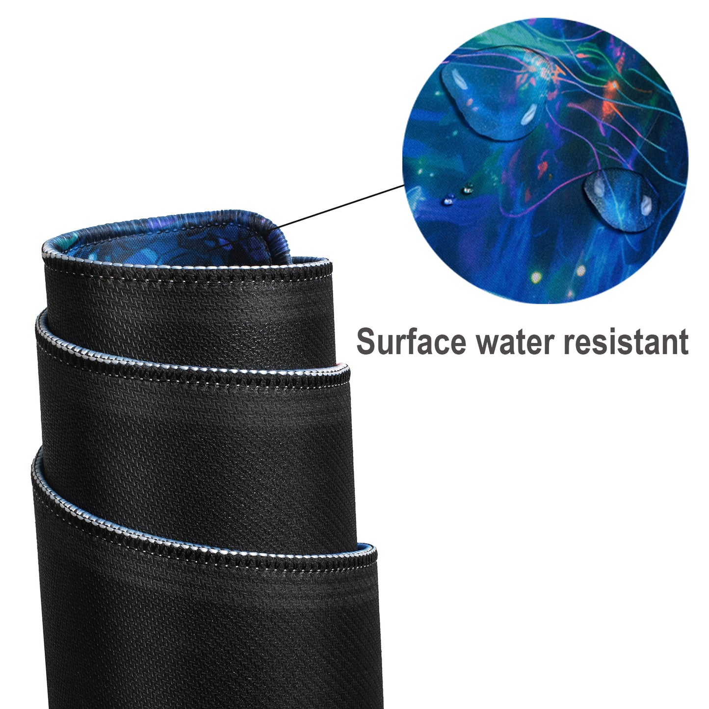 Simpkeely Large Fantasy Forest Jellyfish Gaming Mouse Pad - Blacklight Fairytale Waterproof Desk Mat, 31.5" x 11.8" Extended Non-Slip Rubber Base for Office & Home