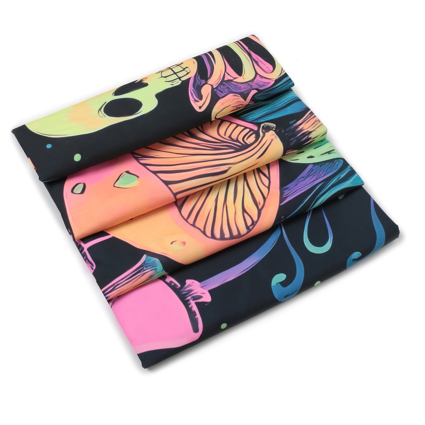 Simpkeely Blacklight Skull Mushroom Tapestry - UV Reactive Funny Skeleton Neon Wall Hanging, Glow in the Dark Forest Decor for Bedroom or Living Room