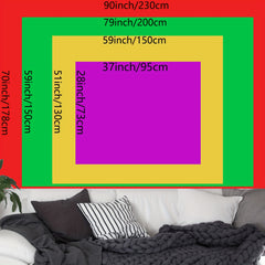 Simpkeely Bohemian Mandala Fluorescent Tapestry, Hippy Colorful Aesthetic Polyster UV Blacklight Tapestry, Wall Hanging For Living Room Bedroom Office Home Decor/Room Decor/Party Decor, With Free Installation Package