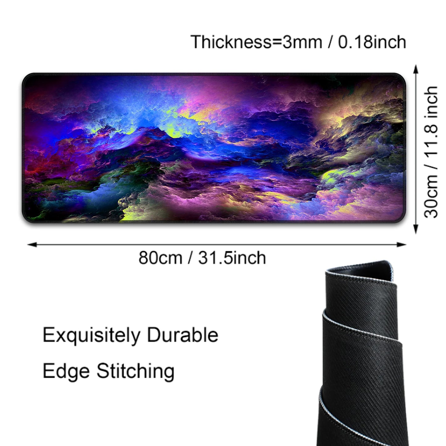 Detail of smooth fabric surface for precise mouse tracking on nebula design.