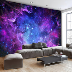 Simpkeely Romantic Starry Sky Tapestry Landscape Photo Background Cloth Wall Hanging for Living Room Bedroom Office Home Room Party Decoration Live Streaming Background with Free Hanging Clips