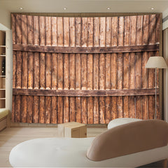 Simpkeely Interesting 3D Wooden Wall Landscape Photo Background Cloth Wall Hanging Large Size Polyester Tapestry For Living Room Bedroom Office Home Room Party Decoration Live Streaming Background Tapestry With Free Hanging Clips