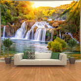 Simpkeely Sunshine Waterfall Forest Landscape Tapestry - Woven Texture Wall Hanging with Free Hanging Clips - Ideal for Living Room, Bedroom, Office, Home Decor, and Party Background