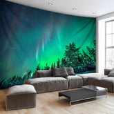 Simpkeely Aurora Forest Tapestry, Natural Plants Landscape Polyster Tapestry, Wall Hanging For Living Room Bedroom Office Home Decor/Room Decor/Party Deco, Live Streaming Background, With Free Installation Package