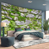 Simpkeely 3D Stone Walls Natural Landscape Photo Background Cloth Wall Hanging Large Size Polyester Tapestry For Living Room Bedroom Office Home Room Party Decoration Live Streaming Background Tapestry With Free Hanging Clips