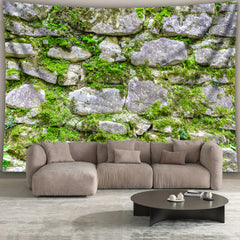 Simpkeely 3D Stone Walls Natural Landscape Photo Background Cloth Wall Hanging Large Size Polyester Tapestry For Living Room Bedroom Office Home Room Party Decoration Live Streaming Background Tapestry With Free Hanging Clips