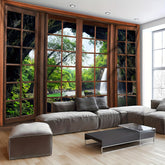 Simpkeely Plant Forest 3D Tree Hole Landscape Photo Background Wall Hanging Large Size Polyester Tapestry For Living Room Bedroom Office Home Room Party Decoration With Free Hanging Clips