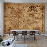 Simpkeely Large Pirate Treasure Map Polyester Tapestry - Vibrant Photo Background Wall Hanging for Living Room, Bedroom, Office, and Home Decor - Includes Free Hanging Clips for Easy Installation