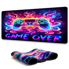 Simpkeely Blacklight Gaming Mouse Pad, Cool Neon Game Controller Extended Large Desk Pad, UV Reactive Long Big Mouse Mat with 3mm Non-Slip Rubber Base for Office Home