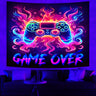 Simpkeely Blacklight Gaming Tapestry - Neon Game Controller Wall Art, UV Reactive Glow in the Dark Gaming Decor for Bedroom, Dorm, and Game Room