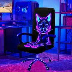 Simpkeely Blacklight Stretch Printed Computer Office Chair Covers, UV Reactive Celestial Universe Universal Desk Rotating Chair Slipcovers, Glow in The Dark Chair Protector Cover with Zipper