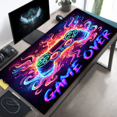 Simpkeely Blacklight Gaming Mouse Pad, Cool Neon Game Controller Extended Large Desk Pad, UV Reactive Long Big Mouse Mat with 3mm Non-Slip Rubber Base for Office Home