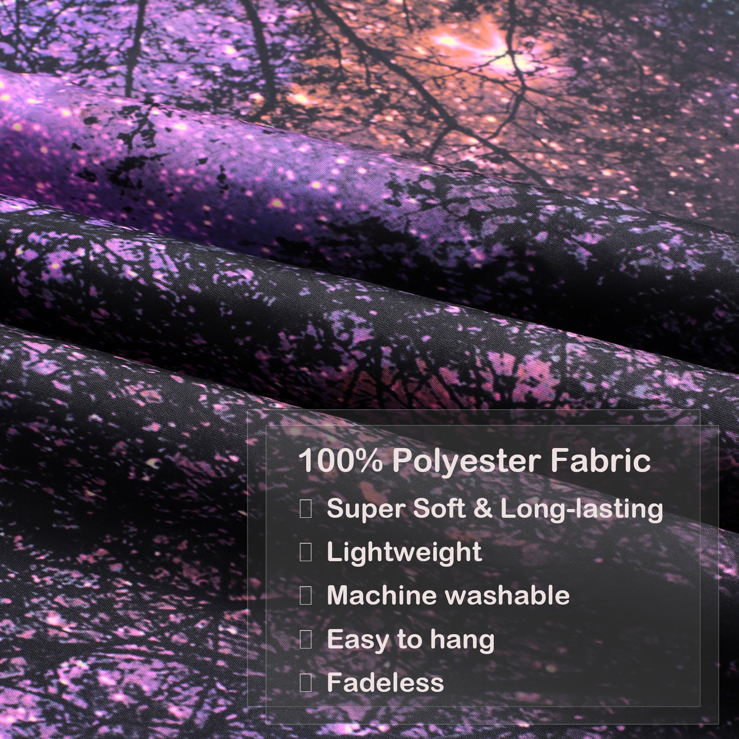 Simpkeely Blacklight Starry Sky Tapestry, Fantasy Forest Space Galaxy Night Nature Scenery Wall Hanging Tapestry, Aesthetic Landscape Wall Art Tapestries for Bedroom, Living Room