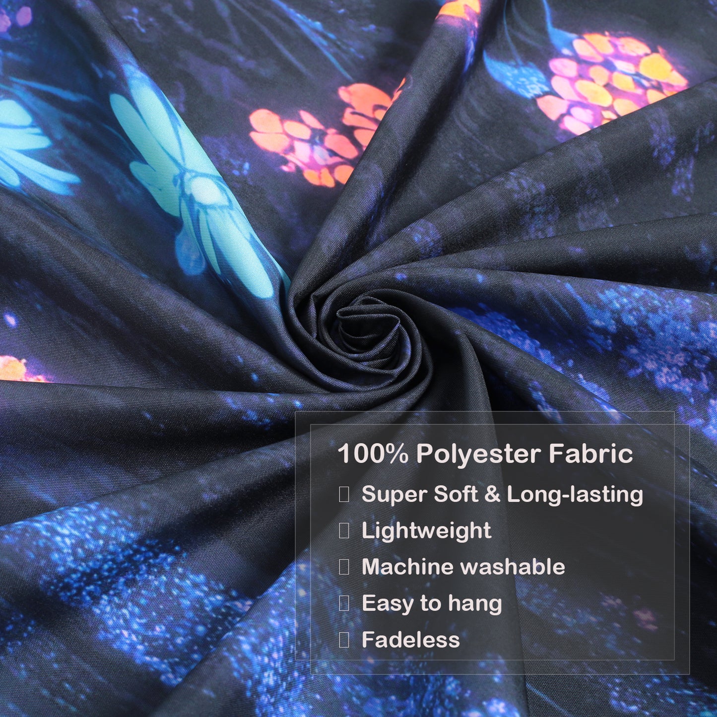Simpkeely Blacklight Waterfall Tapestry - UV Reactive Glow in The Dark Enchanted Forest Wall Hanging, Neon Butterfly & Floral Wonderland Nature Decor for Bedroom & Living Room