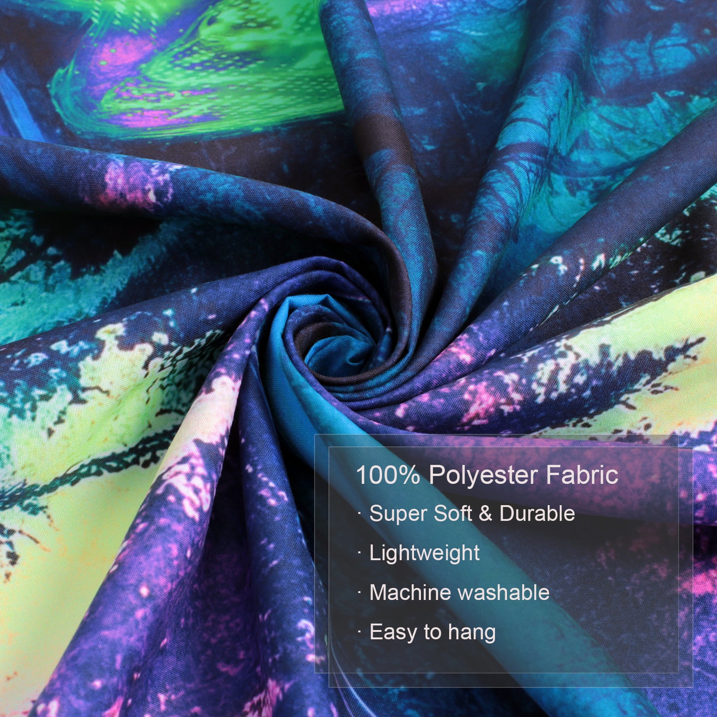 Simpkeely Fantasy Forest Jellyfish Tapestry, Blacklight Colorful Mushroom Butterfly Wall Hanging, UV Reactive Moon Reflection Glow in The Dark Tapestries for Bedroom Aesthetic