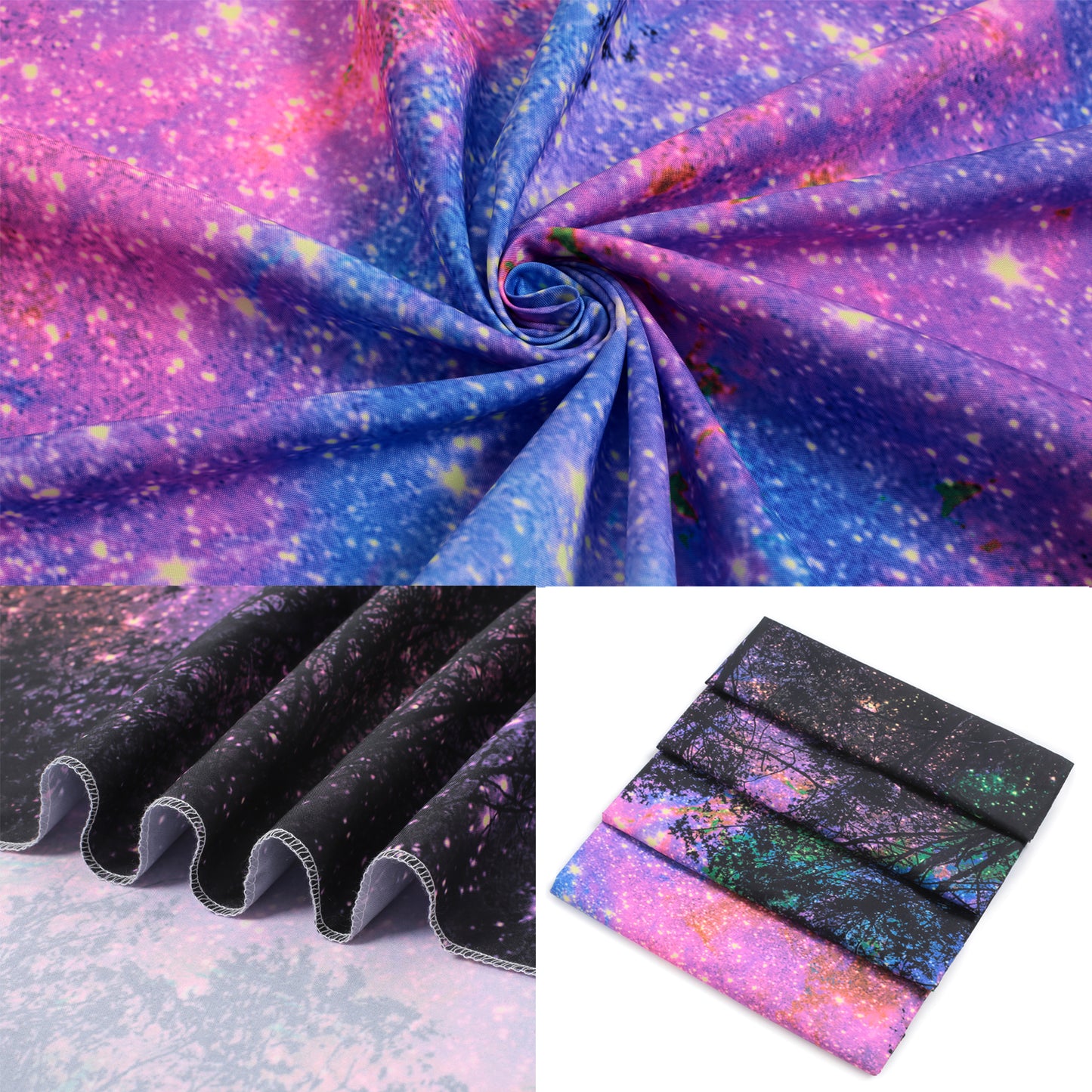 Simpkeely Blacklight Starry Sky Tapestry, Fantasy Forest Space Galaxy Night Nature Scenery Wall Hanging Tapestry, Aesthetic Landscape Wall Art Tapestries for Bedroom, Living Room