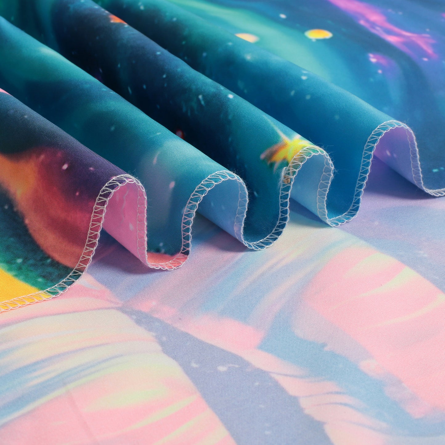 Simpkeely Blacklight Astronaut Handshake Tapestry, UV Reactive Galaxy Colorful Space Wall Hanging Tapestries, Fantasy Starry Sky Glow in The Dark Tapestry for Bedroom, Living Room