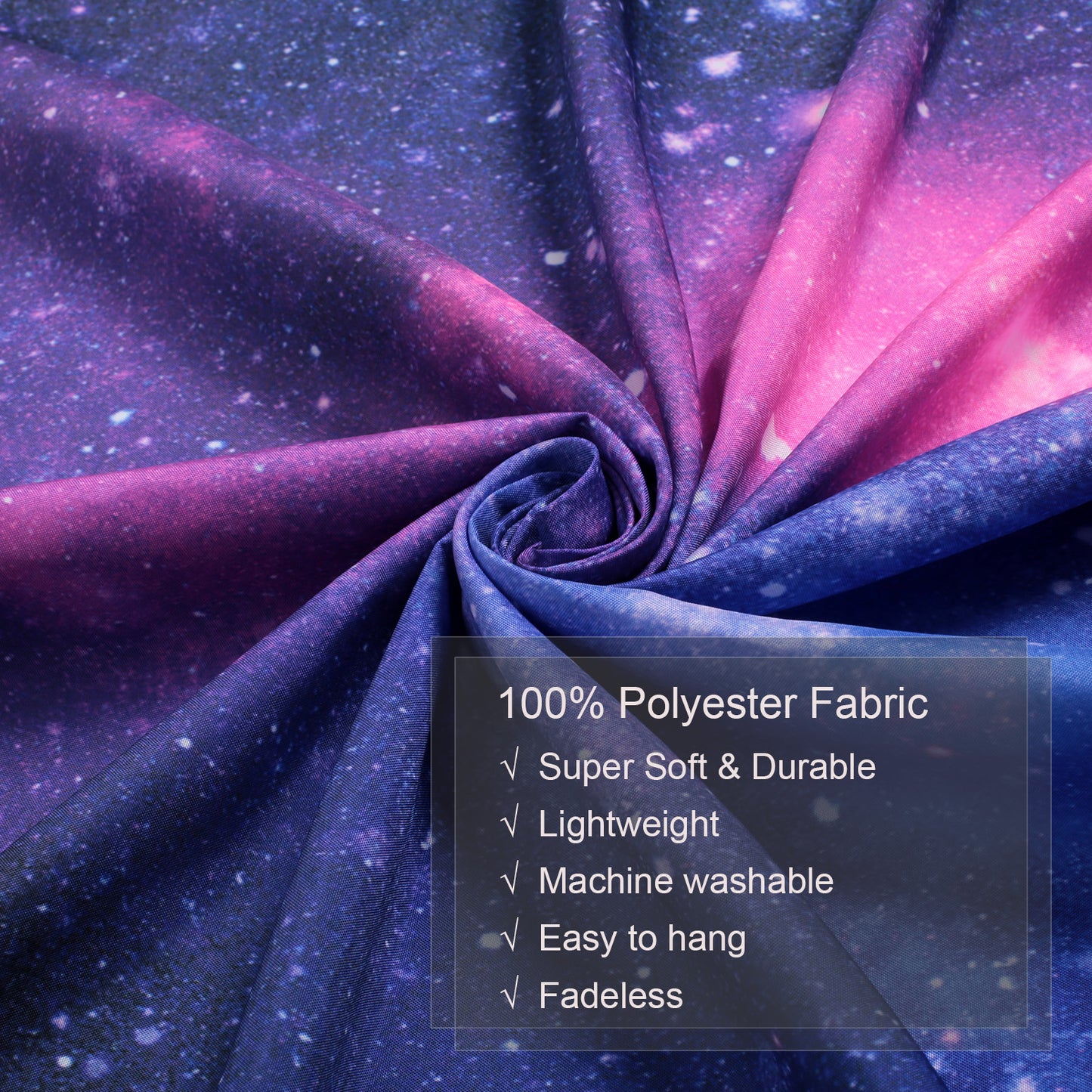 Simpkeely Blacklight Galaxy Tapestry, Blue Space Starry Sky Night Universe Wall Hanging, UV Reactive Glow in the Dark Purple Party Backdrop Aesthetic Tapestry for Bedroom