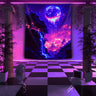 Simpkeely Dreamy Moon Cliff Waterfall UV Black Light Tapestry, Large Size Peach Skin Fluorescent Tapestry, Bedroom Aesthetic Hanging Tapestry for Party Festival, Bedroom Office Living Room Home Decor, Wall Decoration