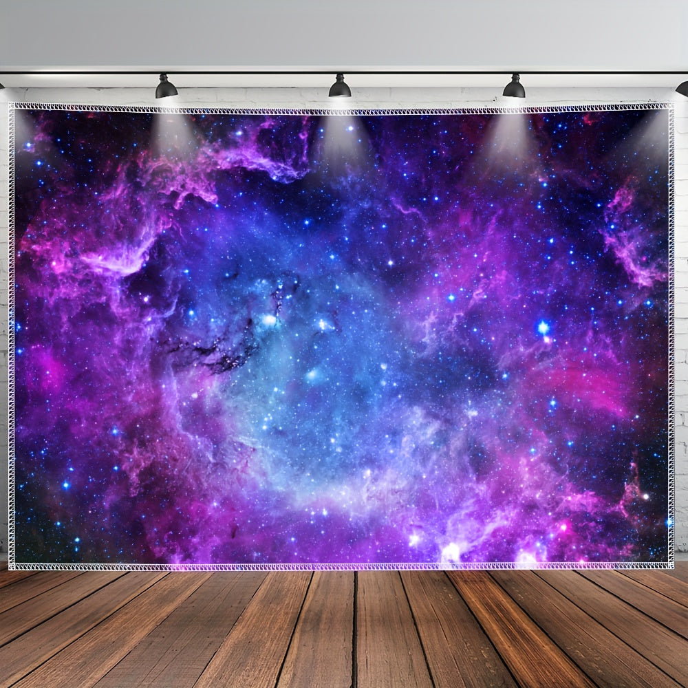 Simpkeely Romantic Starry Sky Tapestry Landscape Photo Background Cloth Wall Hanging for Living Room Bedroom Office Home Room Party Decoration Live Streaming Background with Free Hanging Clips