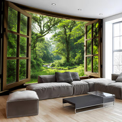 Simpkeely Fresh Forest Creek Landscape Photo Background Cloth Wall Hanging Large Size Polyester Tapestry For Living Room Bedroom Office Home Room Party Decoration Live Streaming Background Tapestry With Free Hanging Clip