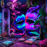 Simpkeely Sexy Lip Leaves UV Black Light Tapestry, Large Size Peach Skin Fluorescent Tapestry, Bedroom Aesthetic Hanging Tapestry for Party Festival, Bedroom Office Living Room Home Decor, Wall Decoration