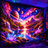 Celestial Falls UV Reactive Tapestry — Blacklight Wall Art