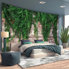 Simpkeely 3D Green Plant Wall Tapestry - Stunning Polyester Landscape Photo Backdrop for Living Room, Bedroom, Office & Party Decor with Free Hanging Clips, 95g/sq.m, Horizontal Woven Design, Wall Decorations for Living Room