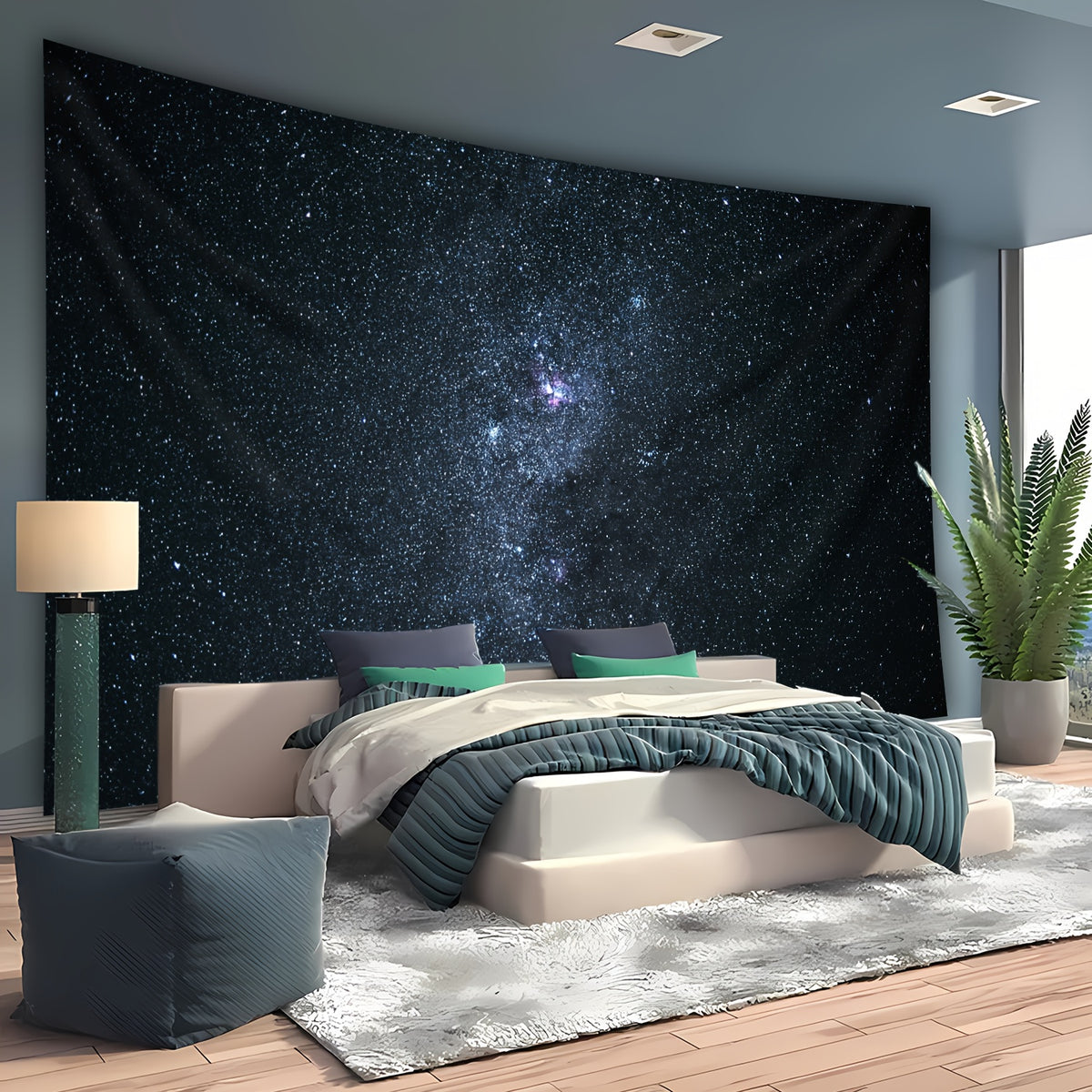 Simpkeely Cosmic Galaxy Starry Night Tapestry – Stunning Deep Space Wall Hanging for Bedroom, Living Room, or Dorm Decor, Vibrant Stars and Nebula in a Gorgeous Celestial Design